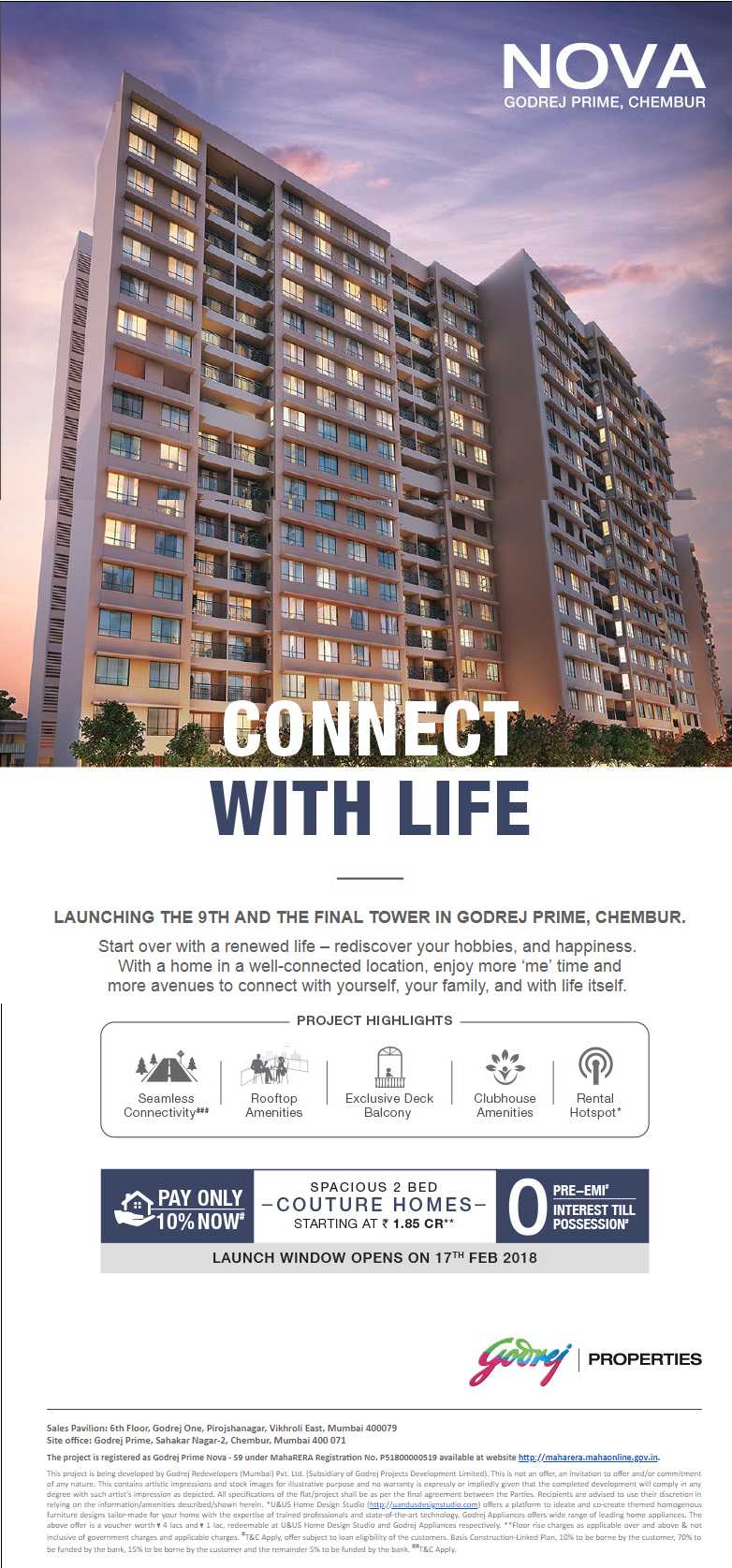 Launching the 9th and the final tower in Godrej Prime Nova, Mumbai Update
